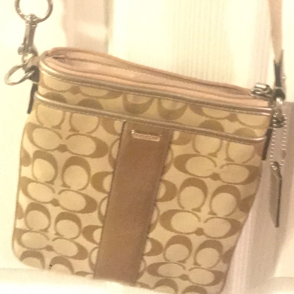 Real coach cross body bag with adjustable strap